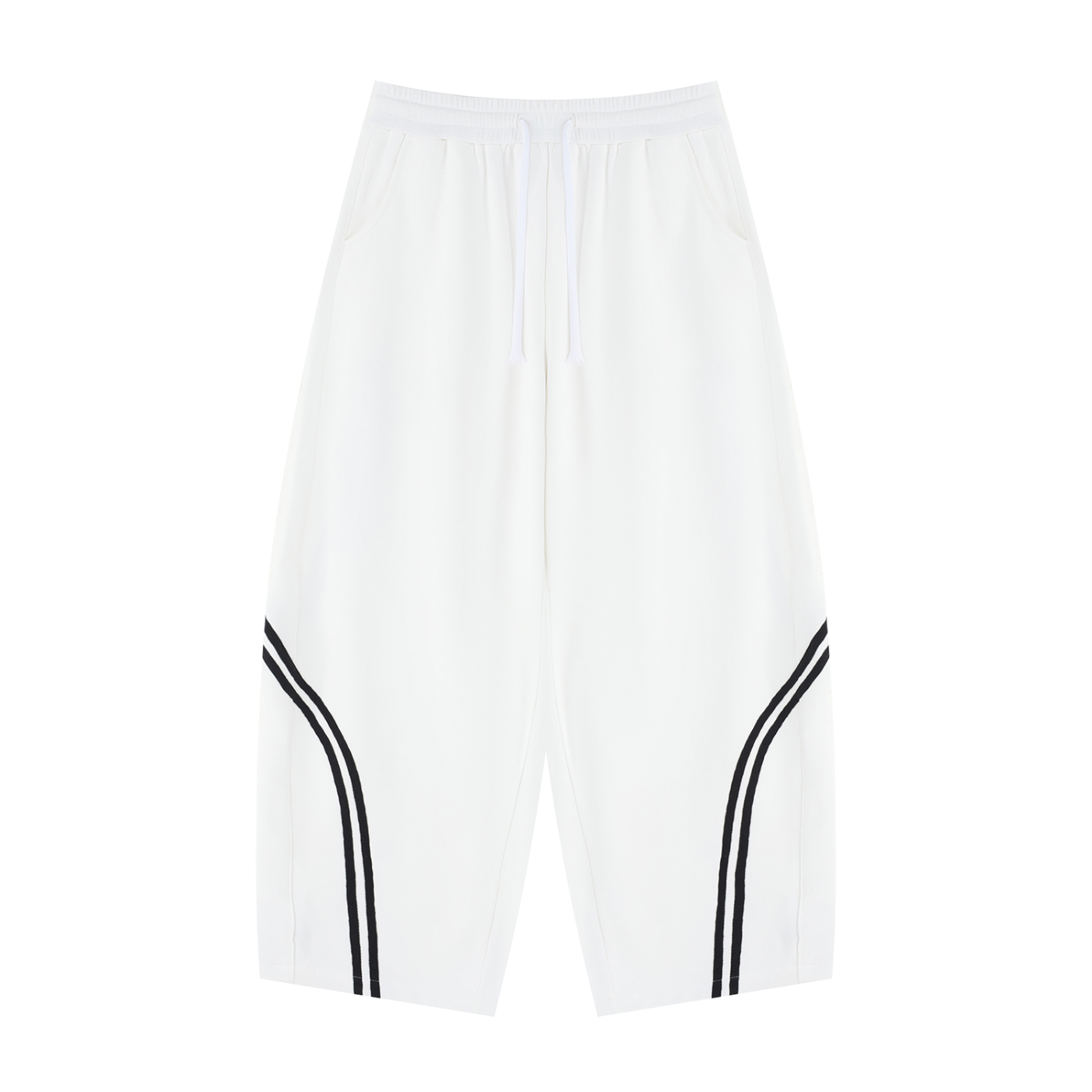 Stripe :// Wide Leg Piping Sweatpants